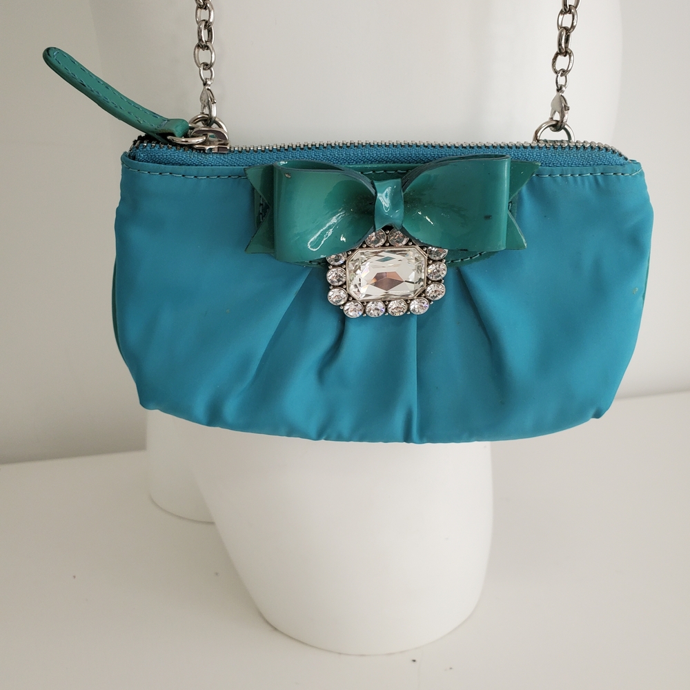 My Flat in London Teal Bow Clutch